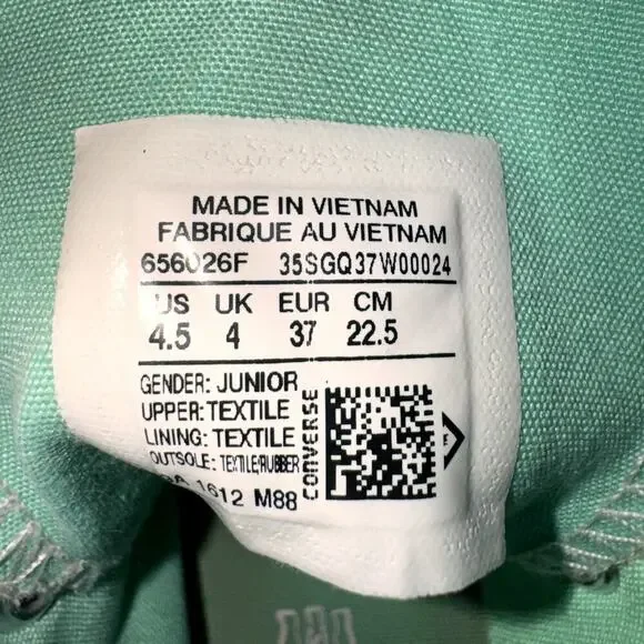 CONVERSE Chuck Taylor All Star Hi Unisex / Youth Shoe Sz 4.5 Vapor pink / Green - Picture 9 of 9